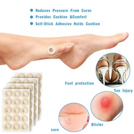 INGJIA Pack of 90 Corn Plasters, Foam Callus Cushions, Corn Rings, Bubble Plasters, Corns, Anti-Friction, Reduces Foot and Heel Pain on Toes, Callus, Non-Slip