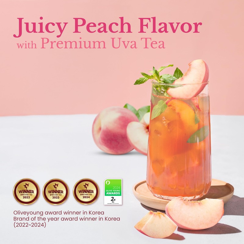 Teazen Summer Peach Iced Tea, Sugar Free, Uva Black Tea,