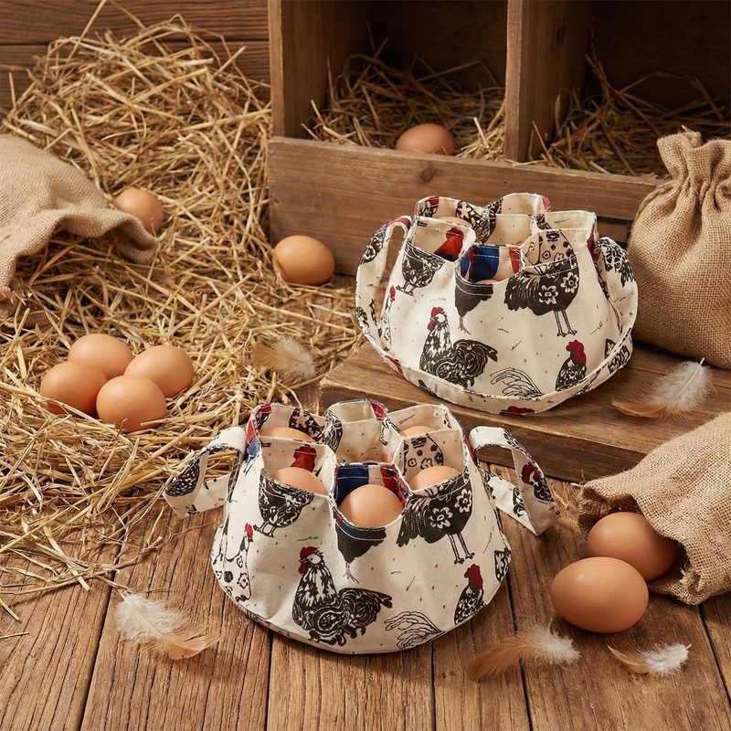 2 Pcs Egg Basket for Gathering Fresh Eggs, Mini Canvas