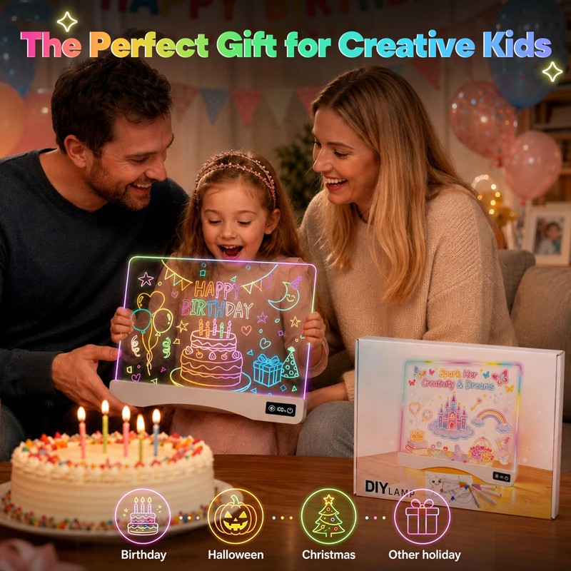 LED Drawing Board for Kids Ages 3-12,Glow Drawing Doard Gifts