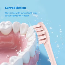 MediGenius 6 Pack Electric Toothbrush Replacement Heads Suitable for Oclean X Pro Elite/X/X Pro/Flow/F1/Air 2-Vacuum-Sealed with Hygienic Caps,Bonus Tongue Scraper & Travel Cup Included-Pink