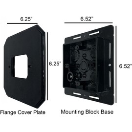 iMBAPrice IMBA-8081F-1BK Black Non- Metallic Universal Siding Block for Light Fixtures and Receptacles, Cover with Flanges 6.5-Inch x 6.5-Inch, 1-Pack