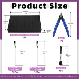 Swpeet 37 Pieces Professional Painting Stand Base Holder and Gundam Modeler Basic Tools with Alligator Clip Sticks Kit