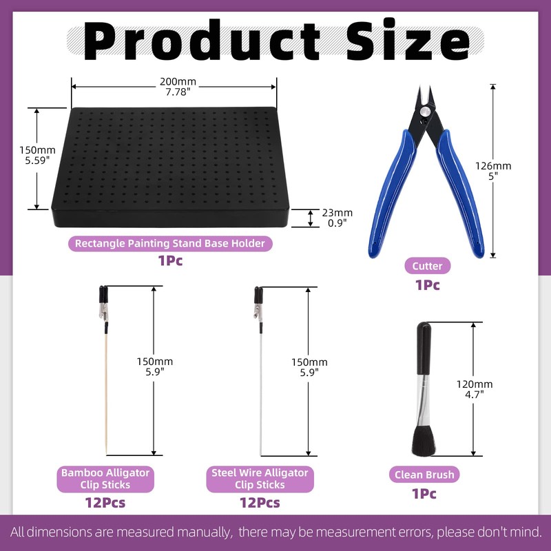 Swpeet 37 Pieces Professional Painting Stand Base Holder and Gundam
