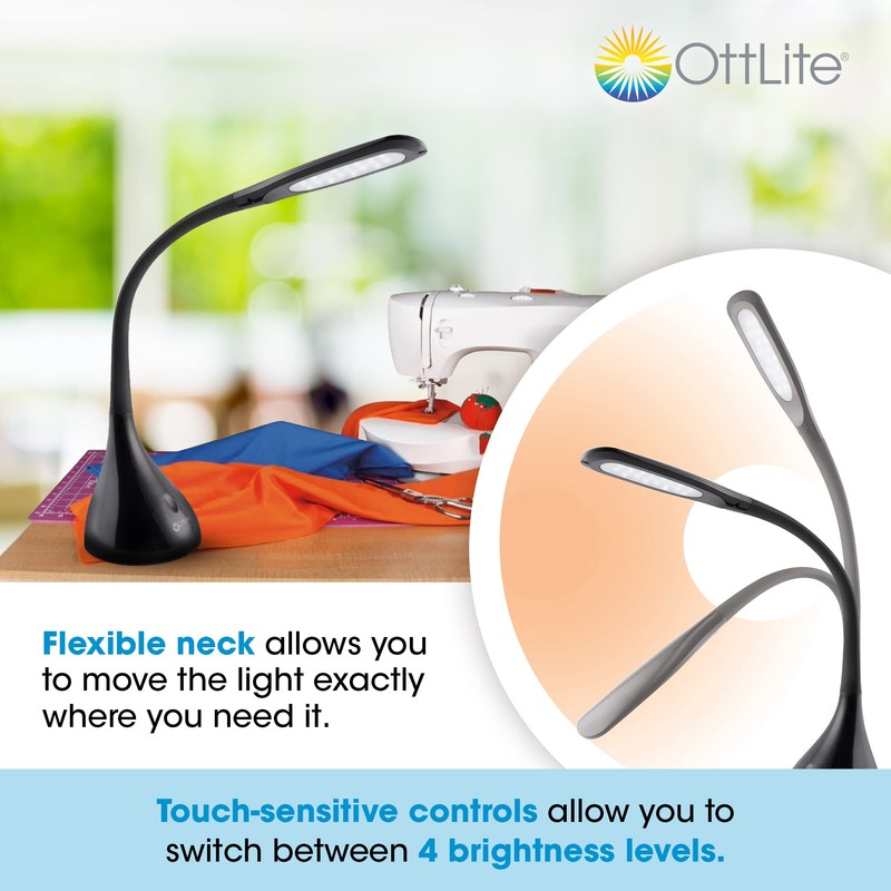 OttLite Creative Curves LED Desk Lamp with Adjustable Neck -