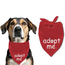 ZHTHE Adopt Me Dog Bandana, Pet Scarf, Pet Accessories Printed Bibs, Square Adjustable Girl or Boy Dog Scarf Red