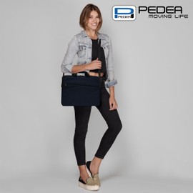 Pedea - Laptop Bag *Fashion* Notebook Bag up to 13.3 Inches - Laptop Shoulder Bag with Shoulder Strap - Laptop Sleeve Blue/Black - Notebook Bag for Men and Women