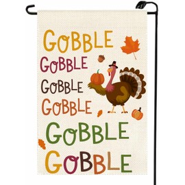 Thanksgiving Turkey Gobble Garden Flag 12x18 Inch Vertical Double Sided Fall Small Flags Farmhouse Outside Decoration For Yard GE15