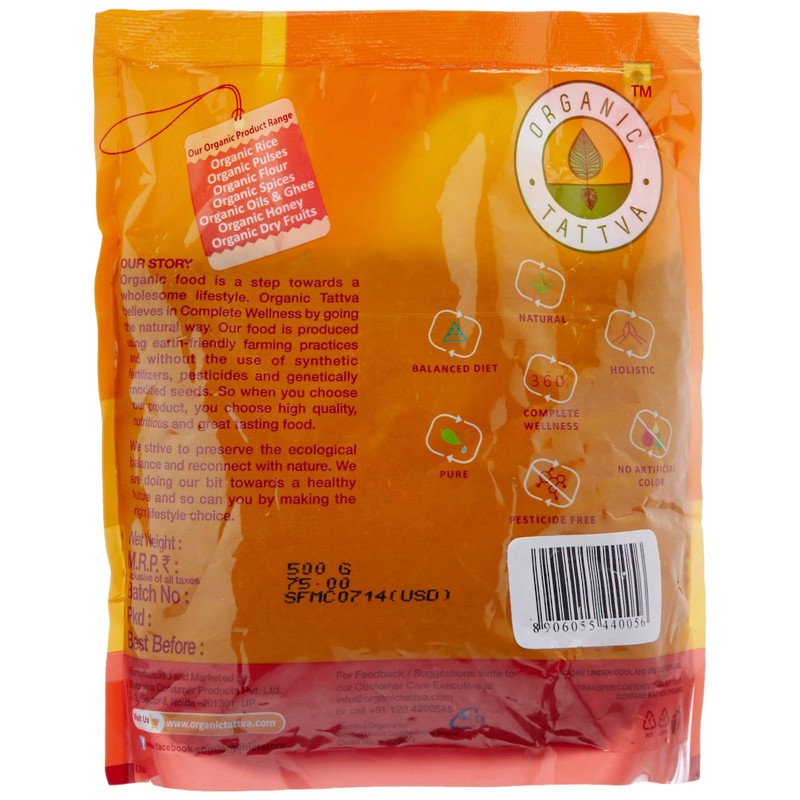 Organic Tattva (Urad Dal) Black Gram Whole Lentils, 500g Certified