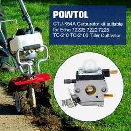 Powtol C1U-K54A Carburetor for Mantis Tiller 7225 7222M 7222 7222E 7924 7920 7230 7234 7240 Echo TC-210 TC-2100 TC-210i Tiller Cultivator C1U-K82 C1U-K17 C1U-K27B