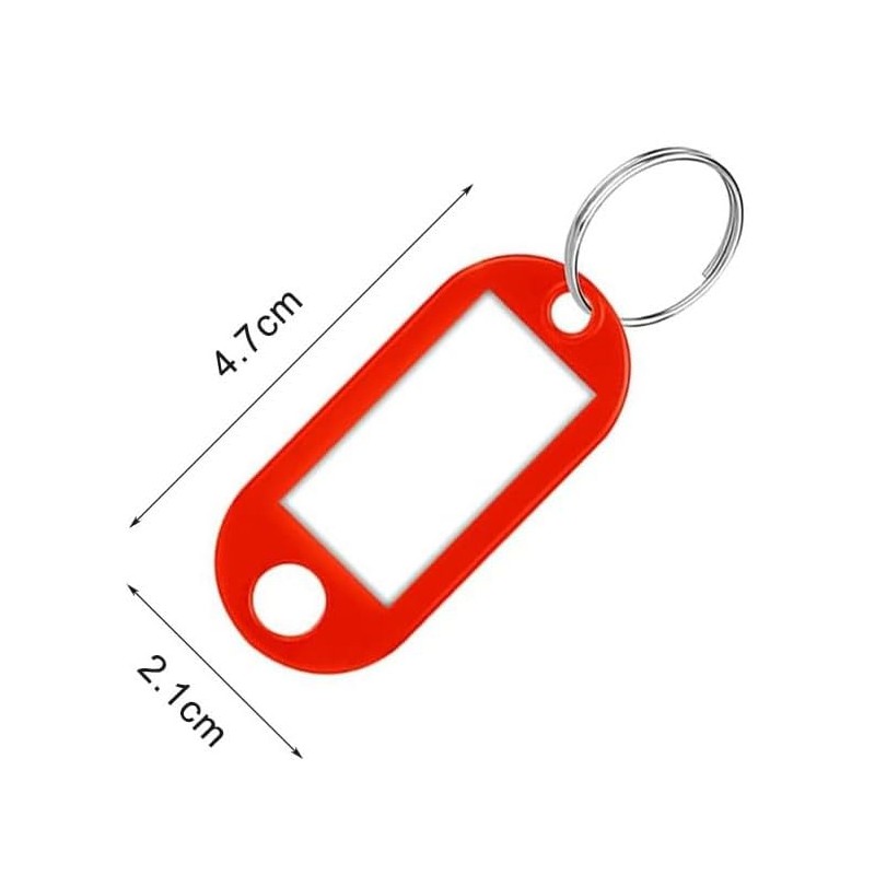 Key Tags with Split Ring, 50 Pack, of one Colour,