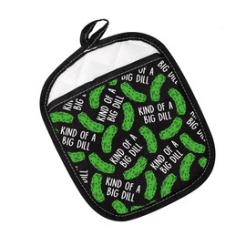 Pickle Pot Holder Art Of A Big Dill Pot Holder Vegetable Oven Glove Dill Pickle Pun Gifts Pickle Lover Gift (A Big Dill Black)