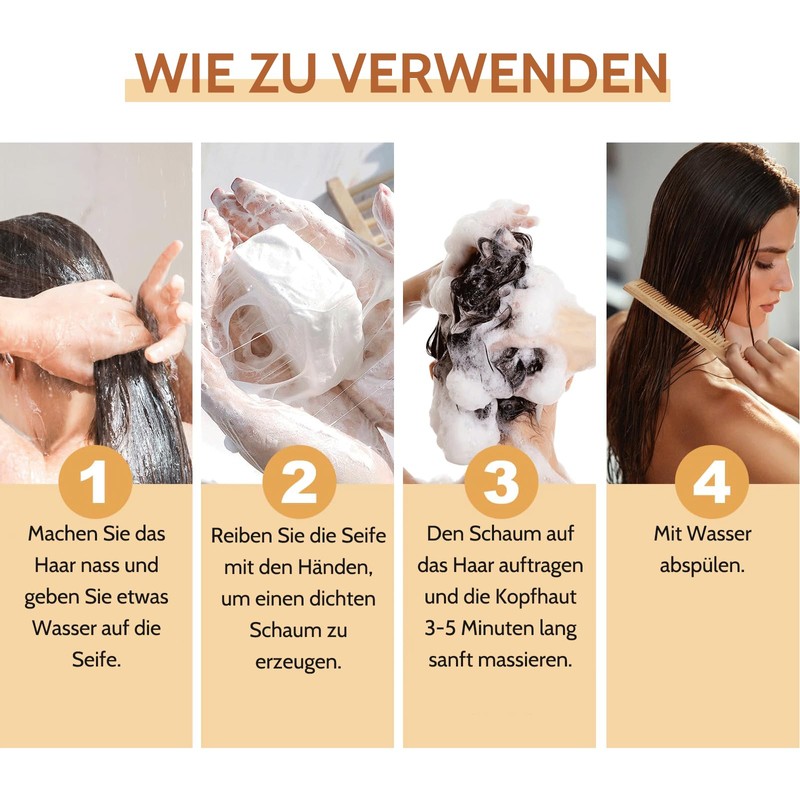 Shefave Bamboo Charcoal Shampoo Bar, Anti Grey Bar, Hair Darkening