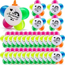 Tcevily 30 Pcs Inspirational Petals Highlighters, End of Year Students Gift Motivational Highlighter Pens 5 in 1 Fluorescent Pens Affirmation Gifts for School Graduation Party Favors (30)