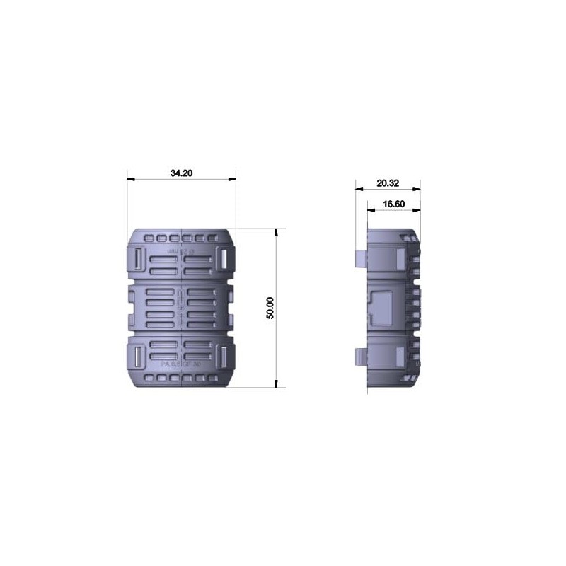 Pipe Connector M25 - Sleeve for Smooth Pipes, 4 Half