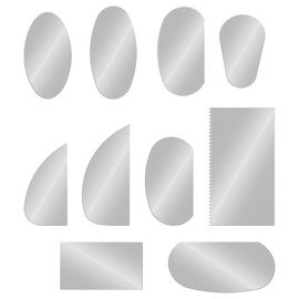 10PCS Stainless Steel Pottery Ribs, Pottery Sculpting Tools, Serrated Scraper Clay Ribs Craft Cutter Carving Ceramic Tools Kit Suitable for Carving Ceramic Texture Artist Modeling Potter