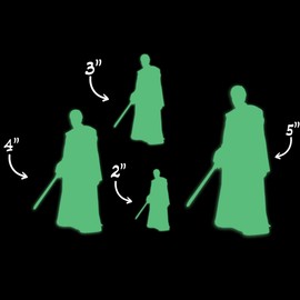 Star Inspired Movie Character Space Jedi Glow in The Dark Sticker Decal for Phone Tablet Laptop Car Truck Window | 4" Sticker | Green