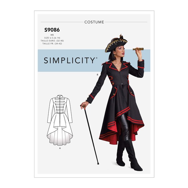SIMPLICITY Sewing Pattern S9086 Misses' Steampunk Costume Coats, 14-16-18-20-22, R5