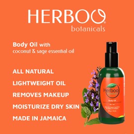 HERBOO Botanicals Body & face Oil - 118mL made in Jamaica All Natural
