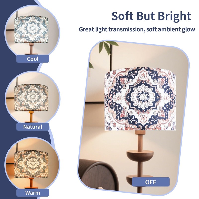 PEESIN Floral Fabric Drum Lamp Shades, 13x13x10in, 1 Pack