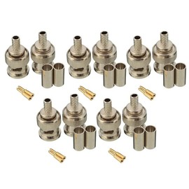 BW 10pcs BNC Male Crimo-on Crimo on Connectors Plugs RG59 for CCTV Camera Connect Anpwoo BNC Communication Converter Sercurity IPC