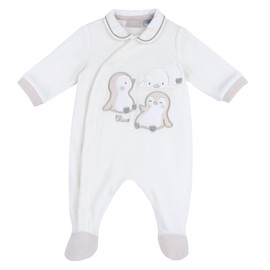 Chicco, Tutina con Apertura Frontale, in Ciniglia, Baby - Unisex, White (3), 6 m, Designed in Italy, White (6)