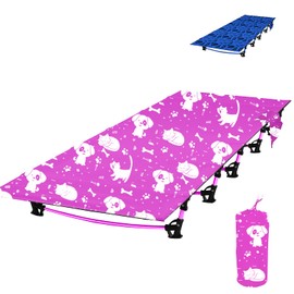 KidzAdventure Camping Cot | Lightweight and Compact Sleeping cots for Camping | 5'9" x 27.5" x 5.3" - Comfortable Cots for Toddler, Kids, Youth and Even Adults (Pink)
