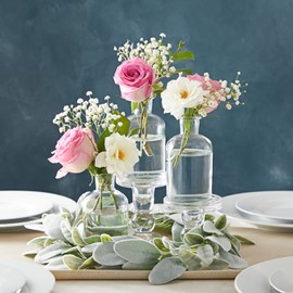Farmlyn Creek Narrow Jar Vases - 2.8 in x 5 in, 7.5 oz, 6 Pack, Clear Glass - Apothecary-Style Jars & Glass Bottle Vases for Propagation & Mini Decorative Bottles