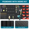 Daanxw 158PCS Metal Pegboard Kit with Hooks for Wall Garage