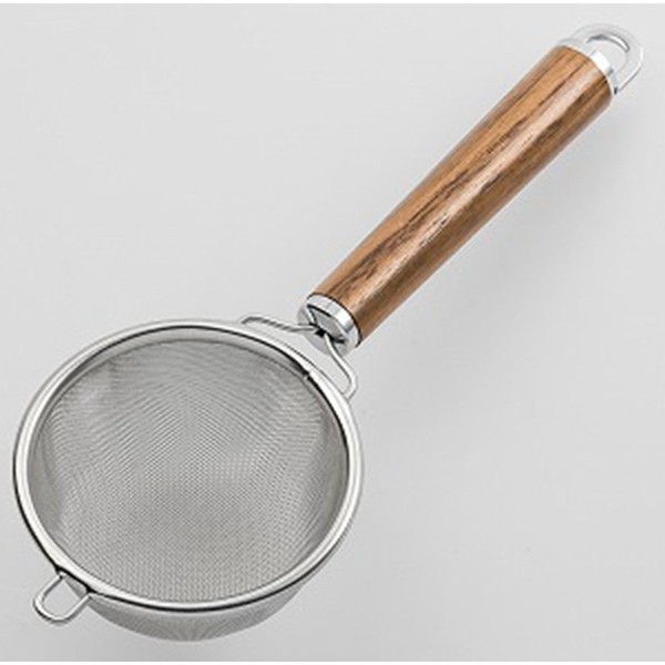 Suncraft WT-17 Tea Strainer, Made in Japan, Woody Time, Natural Wood Handle, Walnut, Brown