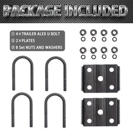 Trailer U Bolt Kit, 5-1/2" Trailer Axle U Bolts for 3500 lbs 2-3/8" Round Axle, 1/2” Diameter, 2" Thread Pitch by MCCKLE