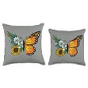 Smarty Pants Designs Floral Butterfly Throw Pillow, 18x18, Multicolor
