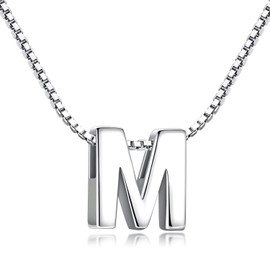 Candyfancy - Letter Chain - Letter Chain with Letter Pendant Silver Necklace Pendant Initials Silver Chain Women's 925 A-Z, Sterling Silver, No Gemstone