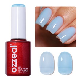 Jelly Gel Nail Polish, Bright Blue Jelly Nail Polish Gel Translucent Spring Summer Sheer Nail Gel Polish Soak off UV LED for Nail Art DIY Manicure 0.5 Fl Oz