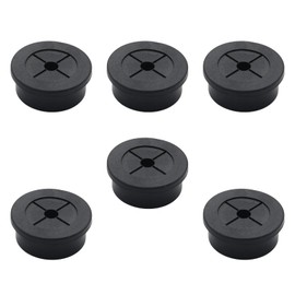Adyoney 6 Pcs 28mm / 1-1/8 Inch Black Cable Cord Grommets, Rubber Desk Grommets for Table Computer Desk Wire Organizer TV Console and Other Furnitures Cover