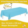tujol Light Blue 6 Pack Plastic Table Cloth 54" x
