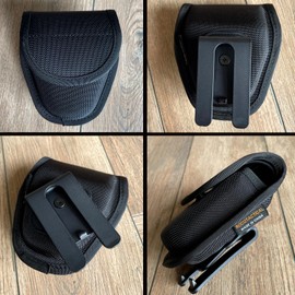 ROCOTACTICAL Molded Handcuff Case w/360 Degree Rotating Belt Clip, Hidden Snap Police Cuff Case for Law Enforcement