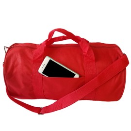 ImpecGear Round Duffel Team Sports Equipment Bags, Travel Gym Fitness Bag. (Red)