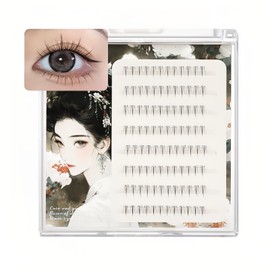 Individual False Eyelashes Set, 10.4 x 9.8 cm Clear Case, 8 Rows