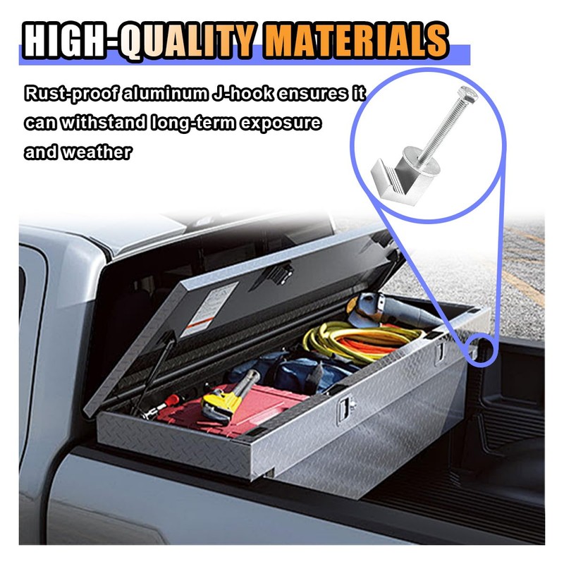 4PCS Truck Tool Box Mounting Kit, J Hook Truck Toolbox