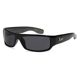 LOCS Sunglasses Hardcore Black Dark Lens 0103 Designer Stylish NEW