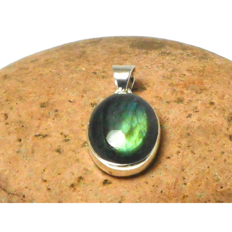 925 Sterling Silver Oval Fiery Labradorite Stone Labradorite Pendant, Stone,