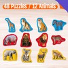 12 Pack Wild Animal Puzzles, 48 Pieces Step-by-Step Animal Jigsaws,