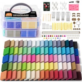 KOSMOX 220 Piezas Kit de Arcilla Polimérica – 85 Colores, 19 Herramientas y 16 Accesorios Creativos, Arcilla para Modelar Segura y No Tóxica, Manualidades para Niños y Adultos, Regalo de Arte DIY