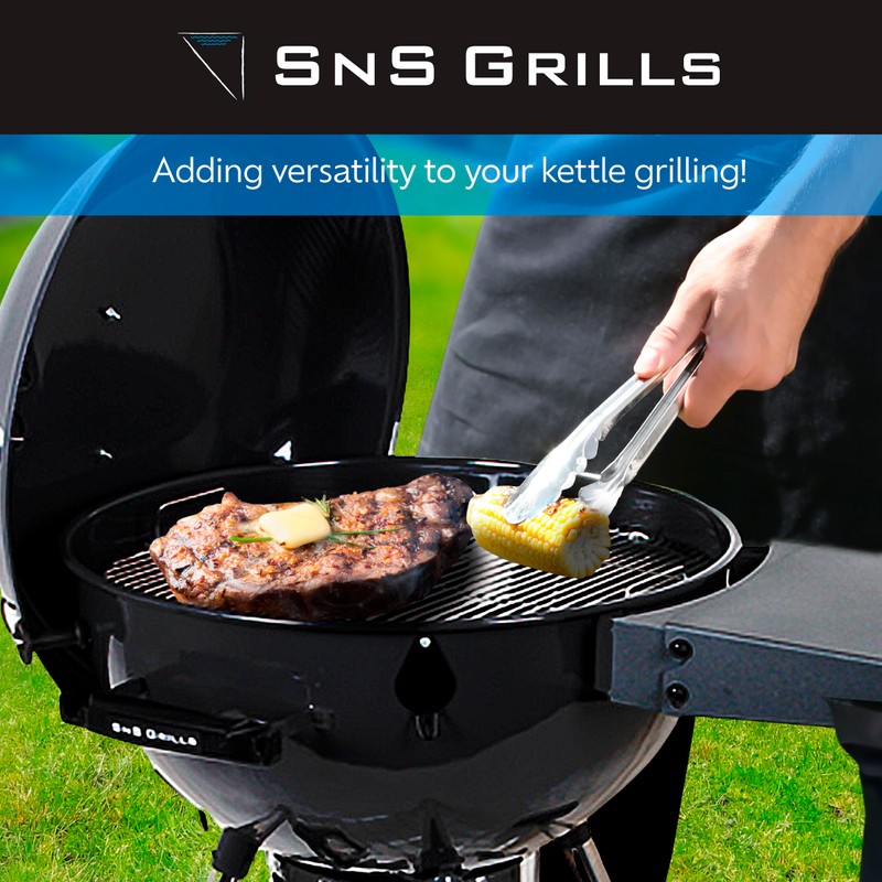 SnS Grills Slow ‘N Sear Easy Spin Charcoal Grill Cooking