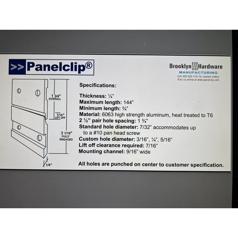 Panelclip French Cleat Wall Panel Artwork Cabinet Box Hangar Hardware
