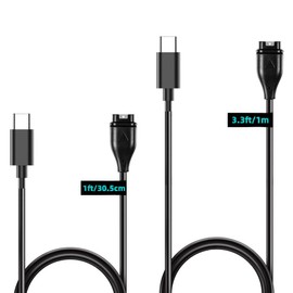 SEVENKA 2-Pack USB-C Charging Cables for Garmin Charger Type Cable, 1m Long & 30cm Short Watch Charging Cords for Garmin Fenix 7 6 5, Vivoactive 5 4 3, Forerunner 935, 245, Vivosport, Vivosmart 5