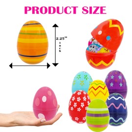 Chochkees Painted Fillable Easter Eggs with Hinge Bulk Colorful Painted Plastic Easter Eggs, Perfect for Easter Egg Hunt, Surprise Egg, Easter Hunt, 2.25" Inch Assorted Bright Colors (200-Pack)