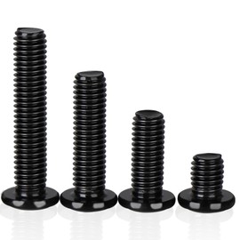 Krysay M8 x 55mm 15Pcs Flat Head Hex Socket Cap Screws Bolts,304 Stainless Steel 18-8 Bolts,Full Thread,Furniture,Bed,Chair Repairs,Black Zinc Plated(with Hex Spanner)
