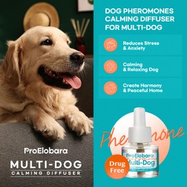 ProElobara Dog Calming Pheromone Diffuser: Dog Calming Pheromones Plug Diffuser - Reduces Stress & Anxiety Calming Pheromone Diffuser for Dogs